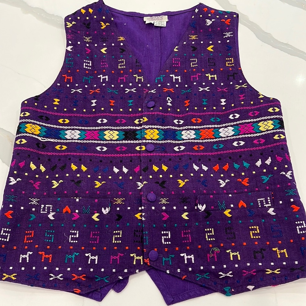 Vintage Women's Tropical Vest Sz L